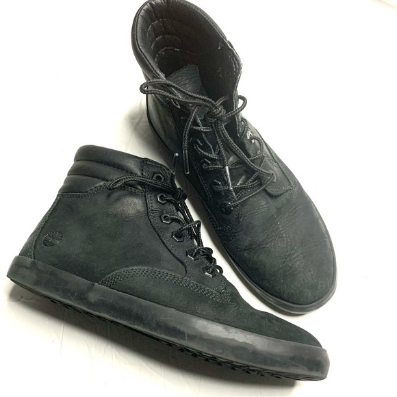 Timberland Ortholite Dausette Sneaker Boot Black Suede Lace-Up Ankle Womens sz 7 - Picture 1 of 9